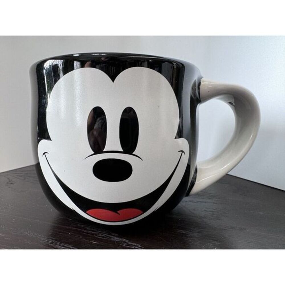 Disney Store Exclusive Mickey Mouse Face Mug/Cup**16 oz* Black White - Picture 1 of 7